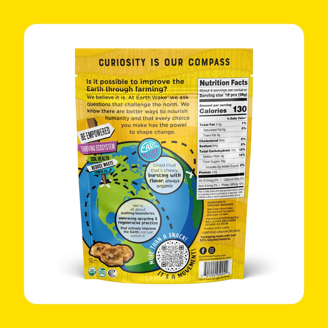 EW (6 pack) - Bananas Certified Organic 6oz bags