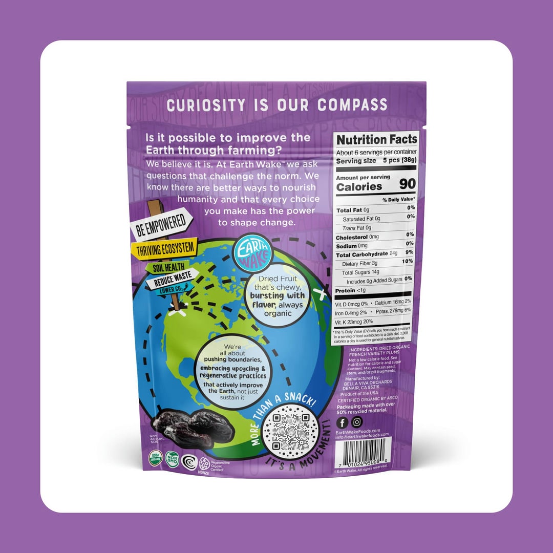 EW (6 Pack) - French Plums Pitted Certified Organic 8oz Bags